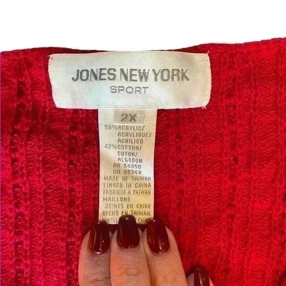 Jones New York Sport Woman Red Cardigan Sweater - Picture 8 of 10